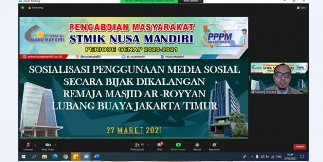 
					Foto : Dosen STMIK Nusa Mandiri Melakukan Pengabdian Masyarakat