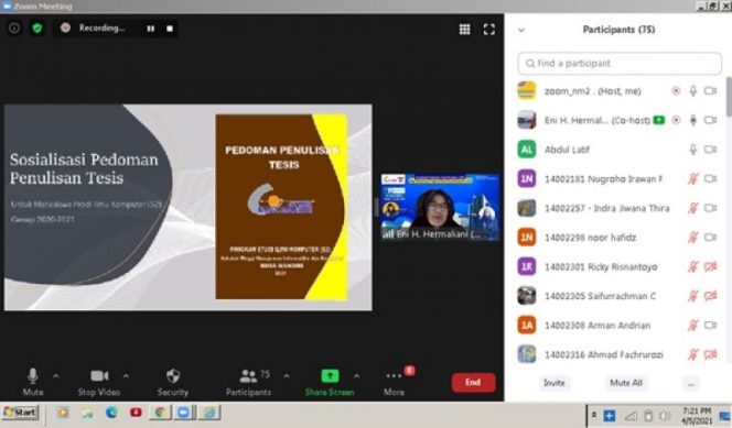 
					Universitas Nusa Mandiri Adakan Sosialisasi Pedoman Tesis Periode 1 2021