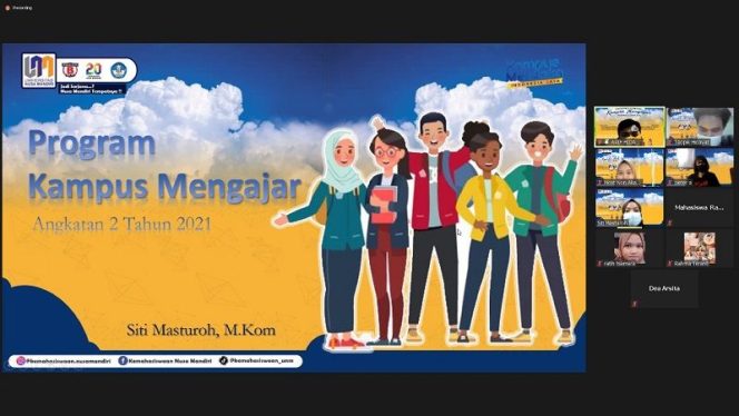 
					Universitas Nusa Mandiri memberikan Sosialisasi Kampus Mengajar kepada mahasiswa dan dosen