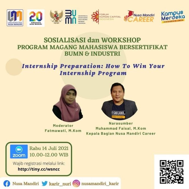
					Universitas Nusa Mandiri Siapkan Kegiatan Sosialisasi Program Magang Mahasiswa Bersertifikat BUMN & Industri
