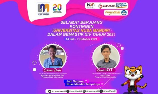 
					Mahasiswa Universitas Nusa Mandiri Ikuti Kompetisi Gemastik 2021