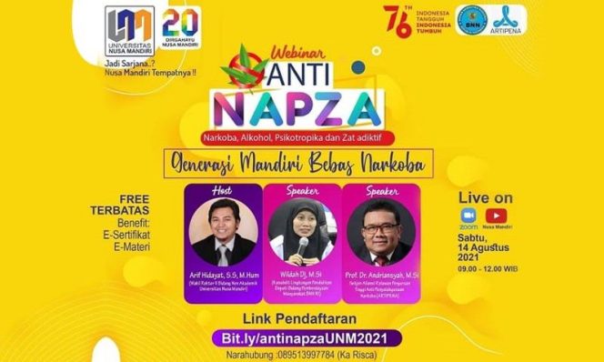 
					Universitas Nusa Mandiri Ajak Generasi Muda Jauhi Narkoba Melalui Acara Anti NAPZA