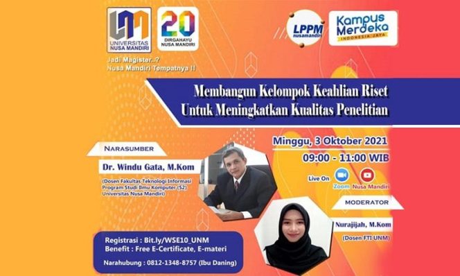 
					Universitas Nusa Mandiri Ajak Generasi Muda Tingkatkan Kualitas Penelitian