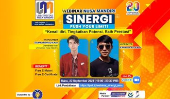 Foto : Flayer Webinar Nusa Mandiri Sinergi Bidang Kemahasiswaan