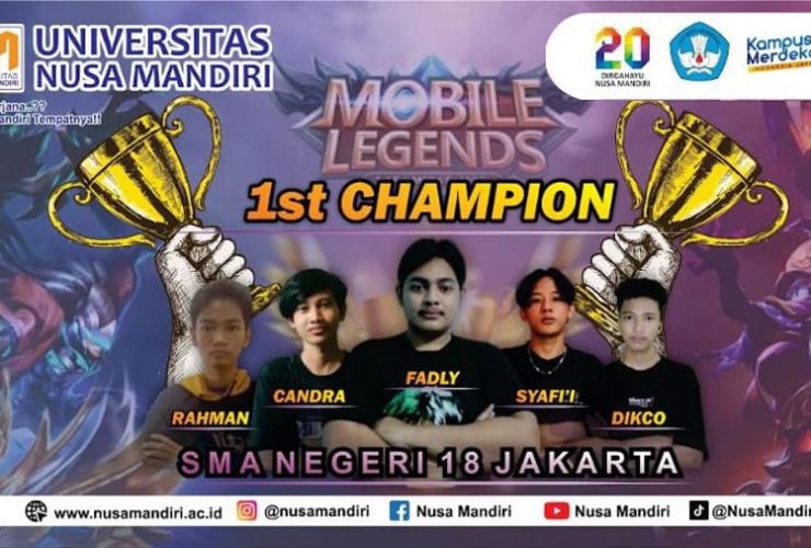 Tournament E-Sport MLBB Universitas Nusa Mandiri