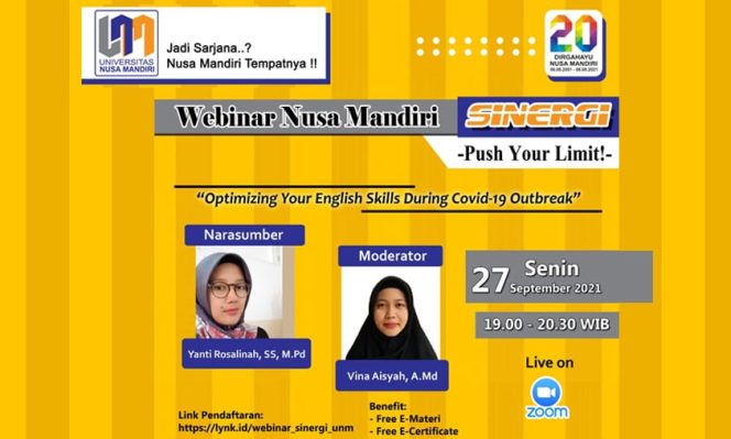 
					Dok, Webinar SINERGI Universitas Nusa Mandiri