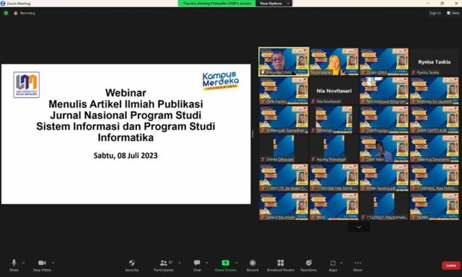 
					Prodi Sistem Informasi Gelar Webinar Menulis Artikel Ilmiah