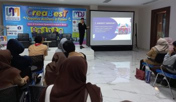 Tips Menjadi Content Creator Bermanfaat pada sesi Workshop CreaBesT, (Dok: Universitas Nusa Mandiri)