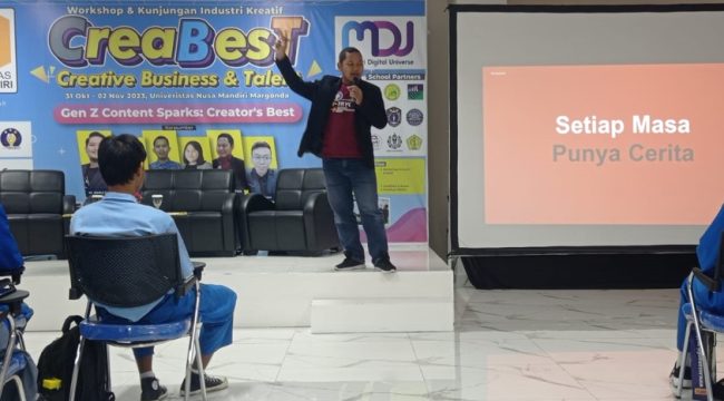 Pemanfaatan Artificial Intelligence (AI) pada sesi Workshop CreaBesT, (Dok: Universitas Nusa Mandiri)