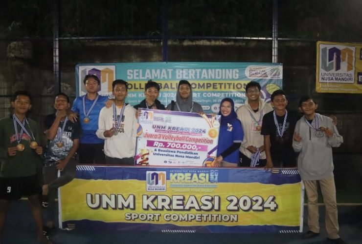 SMAN 1 Gunung Putri Raih Juara 3 Volly Competition Nusa Mandiri KREASI 2024