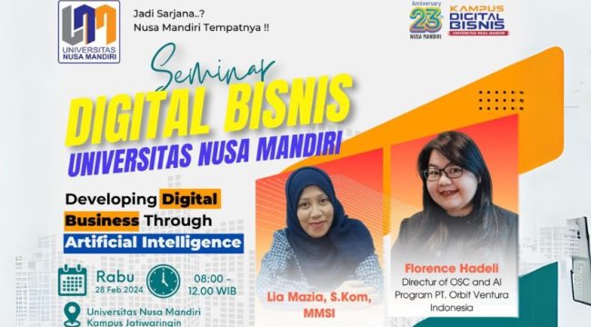 Foto: 
Universitas Nusa Mandiri Siap Gelar Seminar Digital Bisnis 
