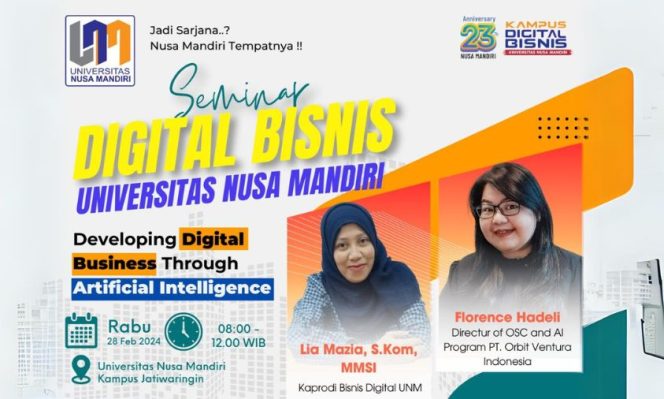 
					Foto: 
Universitas Nusa Mandiri Siap Gelar Seminar Digital Bisnis 
