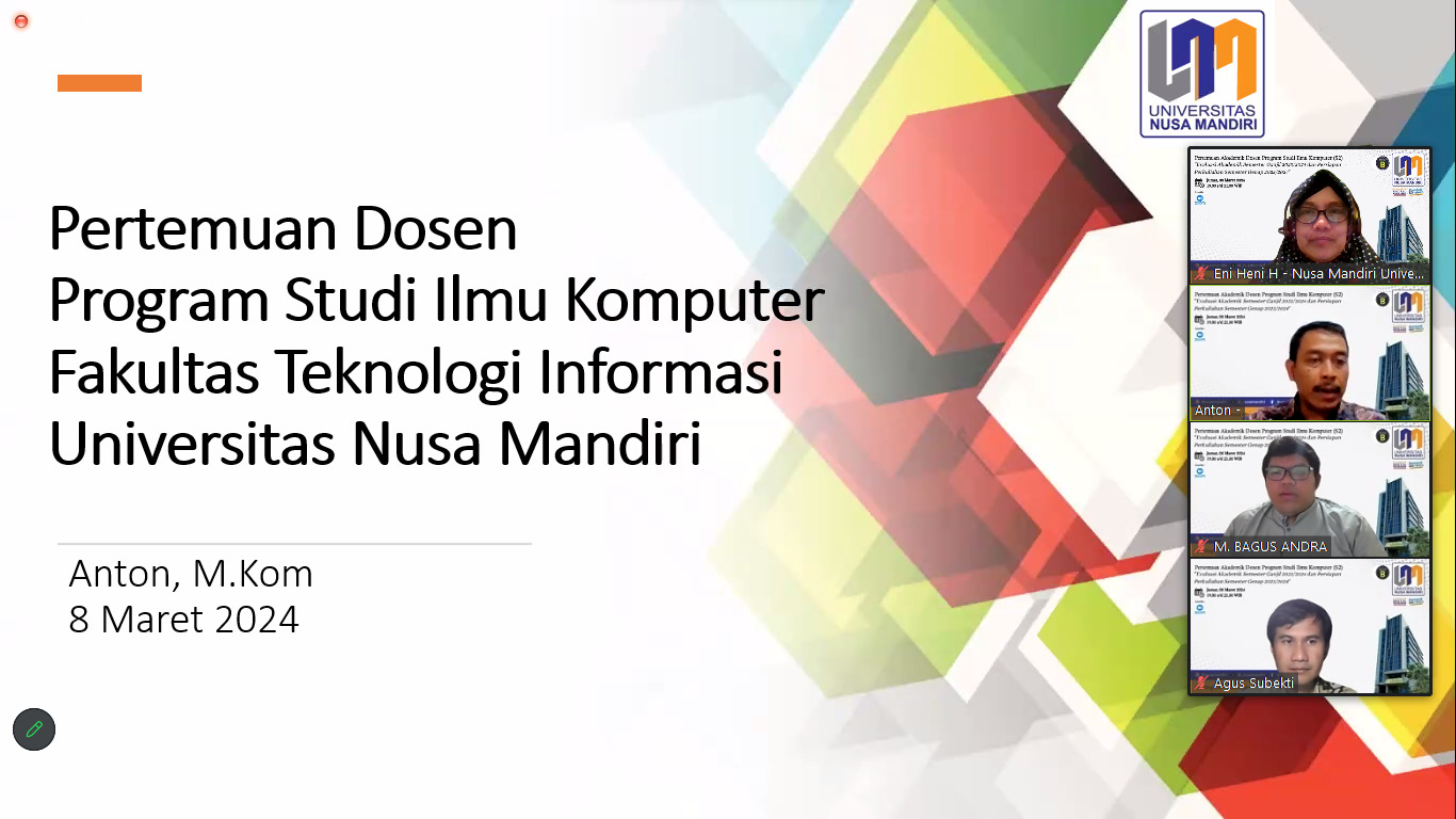 Evaluasi Akademik Prodi Ilmu Komputer Universitas Nusa Mandiri