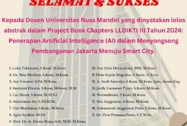 17 Dosen Universitas Nusa Mandiri Lolos Abstrak Program Book Chapters LLDIKTI Wilayah III Tahun 2024