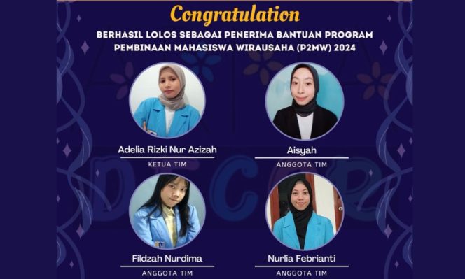 
					Lolos Pendanaan Program Pembinaan Mahasiswa Wirausaha 2024