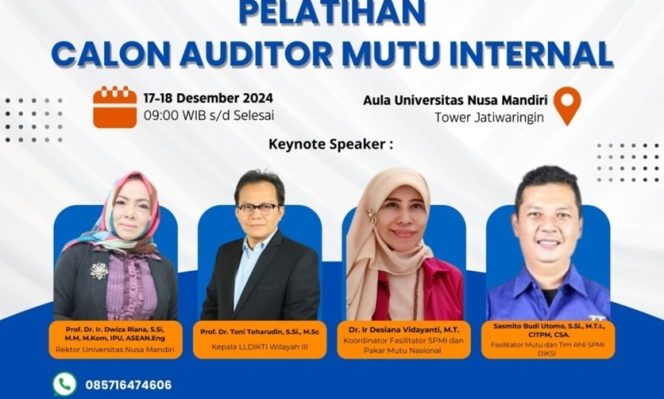 
					Pelatihan Calon Auditor Mutu Internal