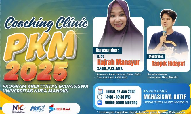 
					Coaching Clinic Program Kreativitas Mahasiswa