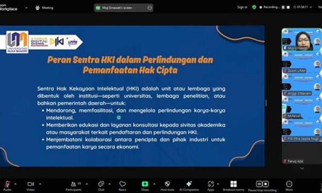 
					Sentra HKI Universitas Nusa Mandiri Gelar Sosialisasi