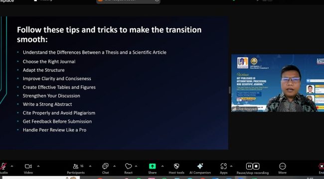 Tips Jitu Menembus Jurnal Internasional Lewat Webinar Ilmiah