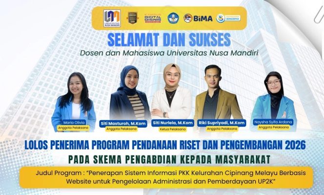 
					Lolos Hibah PkM 2026, UNM Digitalisasi PKK Cipinang Melayu lewat Sistem Berbasis Website