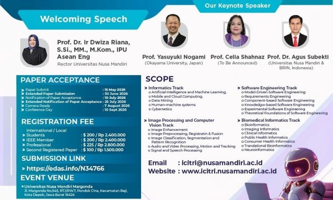 
					Deadline Diperpanjang! ICITRI 2026 UNM Tantang Peneliti AI Dunia Submit Paper Sekarang