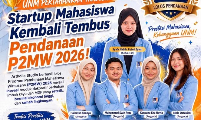 
					Startup Mahasiswa UNM Tembus Pendanaan Nasional P2MW 2026