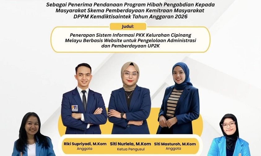 Lolos Hibah Kemdiktisaintek 2026, Universitas Nusa Mandiri Digitalisasi Administrasi PKK Cipinang Melayu Lolos Hibah Kemdiktisaintek 2026