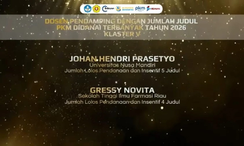 Dosen Universitas Nusa Mandiri Raih PKM Award