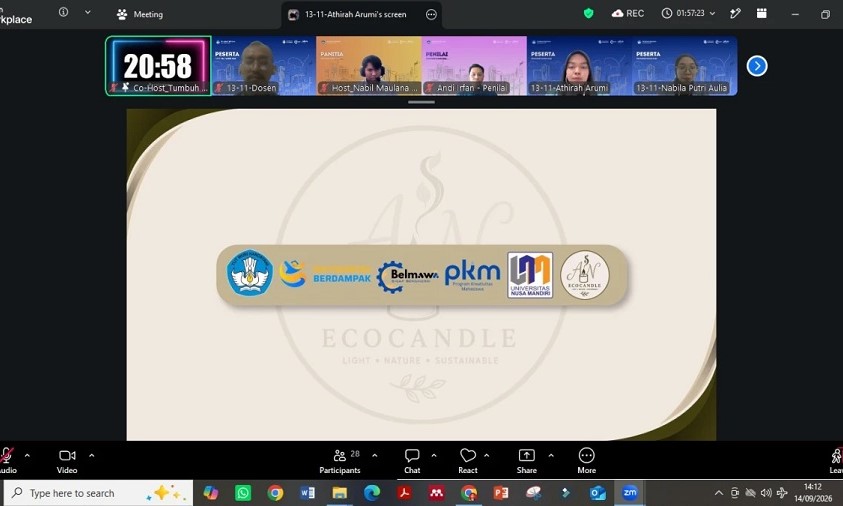 Olahan Jelantah Jadi Lilin Aromaterapi, Tim EcoCandle.an UNM Lolos Tahap PKP2 Tim EcoCandle.an UNM Lolos Tahap PKP2