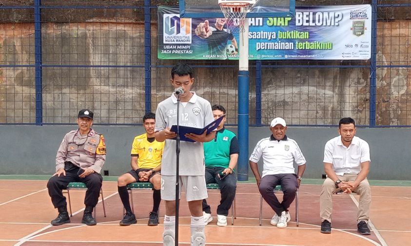 Semangat persahabatan dan sportivitas mewarnai KREASI Nusa Mandiri 2026 Futsal Competition yang berlangsung pada 19–20 Agustus 2026