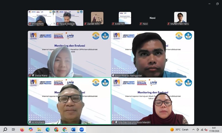 LPPM Universitas Nusa Mandiri Sukses Gelar Monev Internal