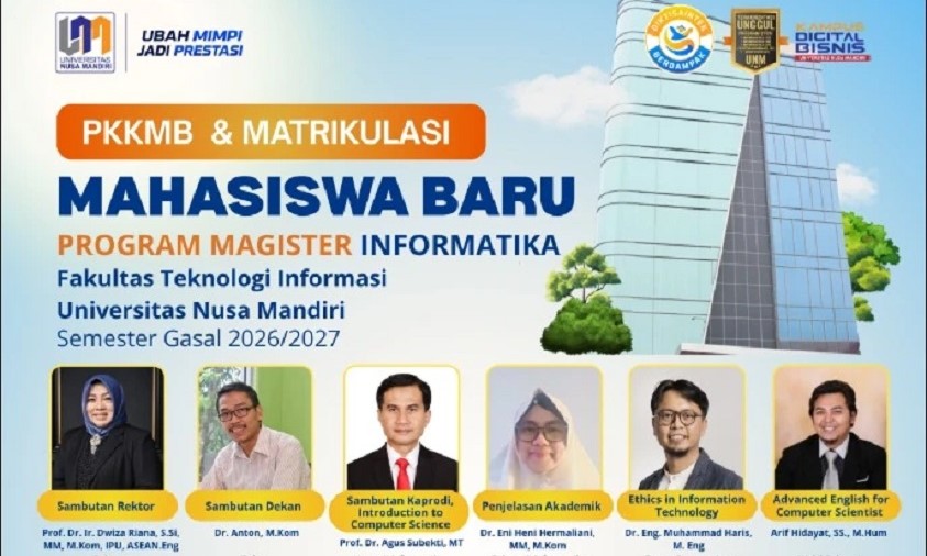 Sambut Mahasiswa Baru, Magister Informatika Universitas Nusa Mandiri Akan Gelar PKKMB 2026 Magister Informatika Universitas Nusa Mandiri Akan Gelar PKKMB 2026