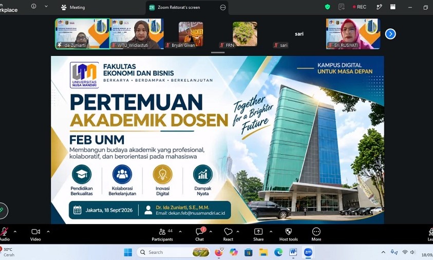 FEB Universitas Nusa Mandiri Gelar Pertemuan Akademik