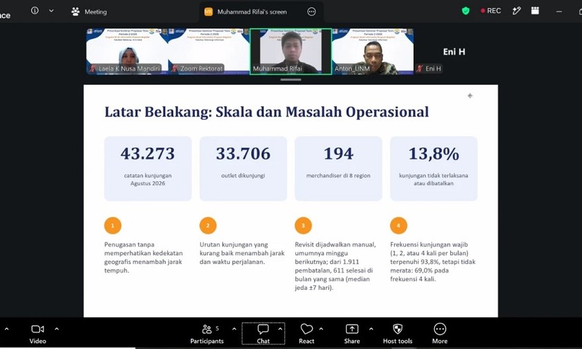 S2 Informatika UNM Gelar Seminar Proposal Tesis Periode 2-2026 S2 Informatika UNM